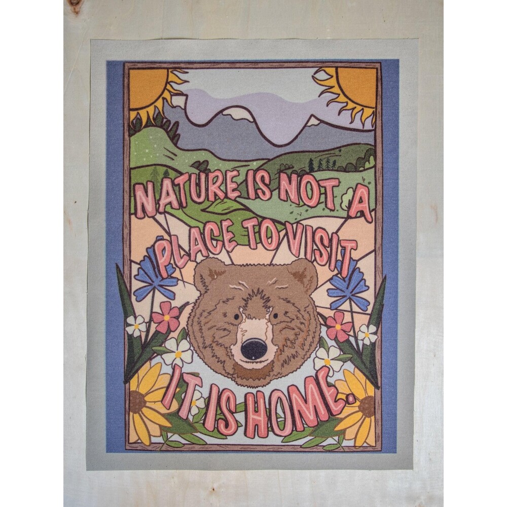 Large Canvas Banner * wall decor * Nature is Home Wall hanging * dulce Bear